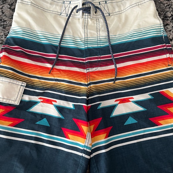 George Men's Tribal Pattern Swim Trunks - Picture 1 of 3
